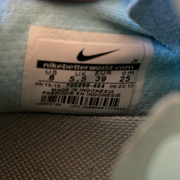 Women’s NIKE fury size 8 running shoe sneakers aqua blue light flex - Picture 6 of 13